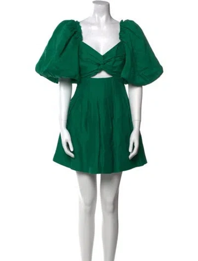 Pre-owned Aje Linen Mini Dress In Green