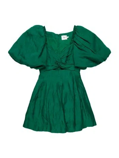 Pre-owned Aje Linen Mini Dress In Green