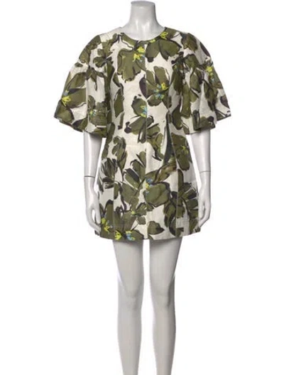 Pre-owned Aje Linen Mini Dress In Green