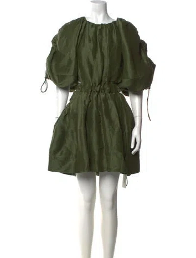 Pre-owned Aje Linen Mini Dress In Green