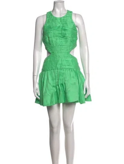 Pre-owned Aje Linen Mini Dress In Green