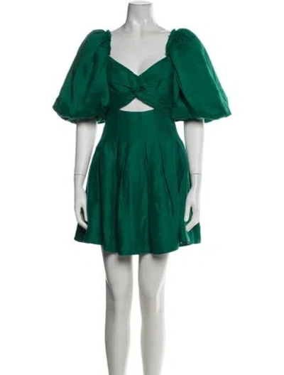 Pre-owned Aje Linen Mini Dress In Green