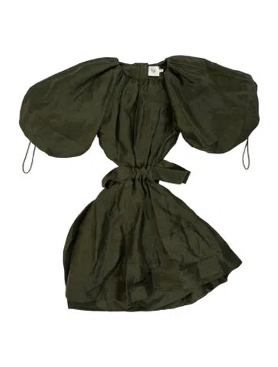 Pre-owned Aje Linen Mini Dress In Green