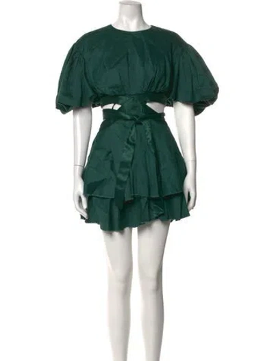 Pre-owned Aje Linen Mini Dress In Green