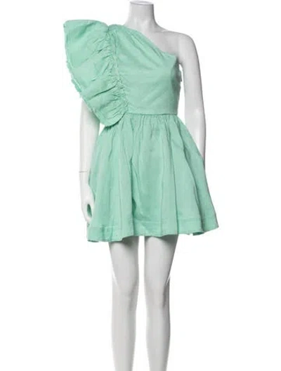 Pre-owned Aje Linen Mini Dress In Green