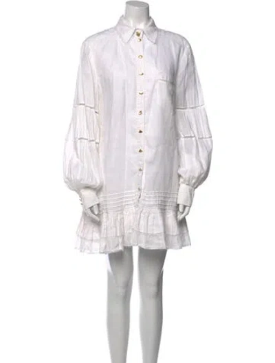Pre-owned Aje Linen Mini Dress In Neutral