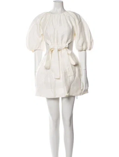 Pre-owned Aje Linen Mini Dress In Neutral