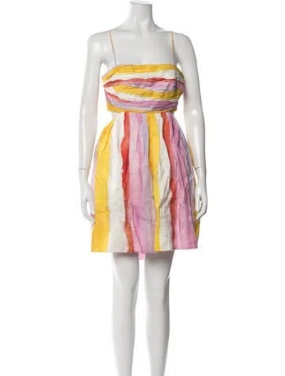 Pre-owned Aje Linen Mini Dress In Neutral