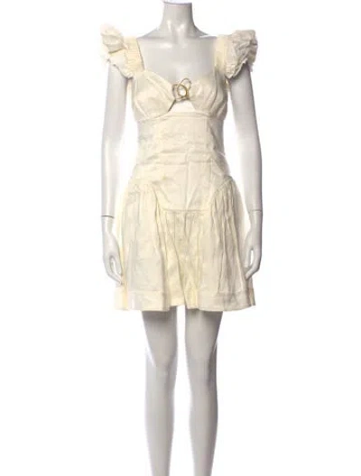 Pre-owned Aje Linen Mini Dress In Neutrals