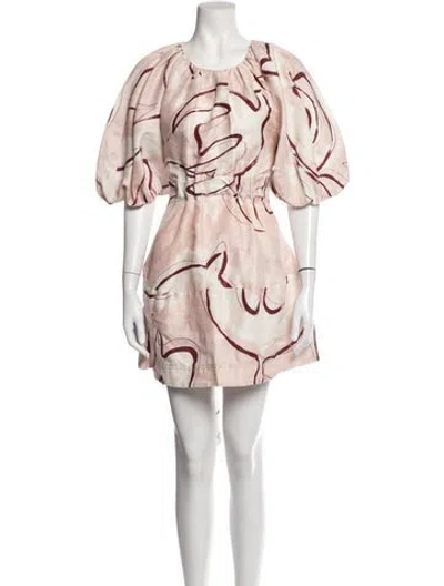 Pre-owned Aje Linen Mini Dress In Neutrals