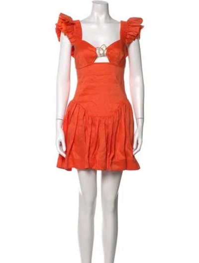 Pre-owned Aje Linen Mini Dress In Orange