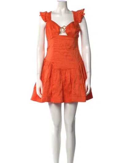 Pre-owned Aje Linen Mini Dress In Orange