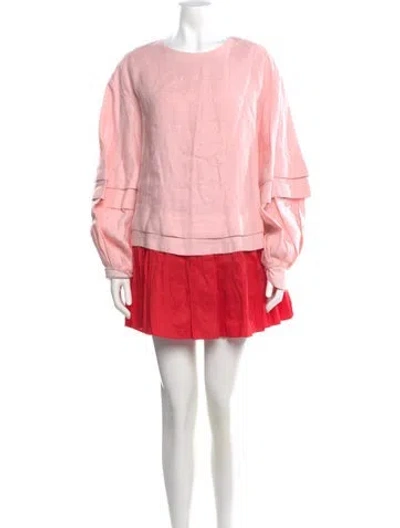 Pre-owned Aje Linen Mini Dress In Pink