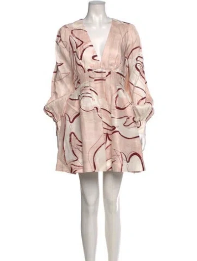 Pre-owned Aje Linen Mini Dress In Pink