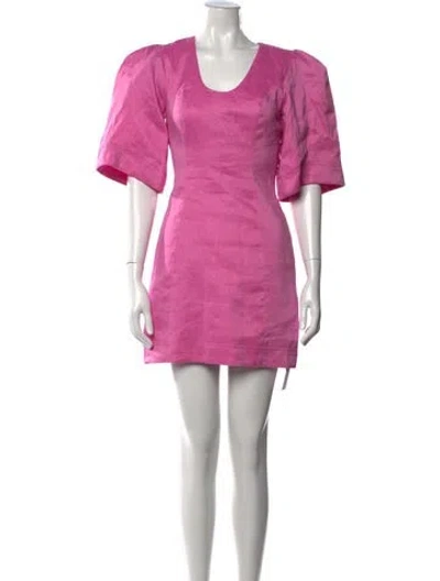Pre-owned Aje Linen Mini Dress In Pink