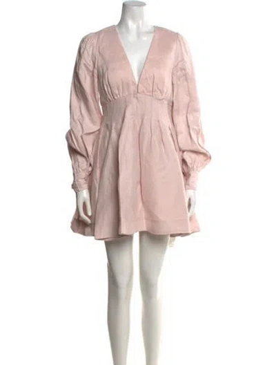 Pre-owned Aje Linen Mini Dress In Pink