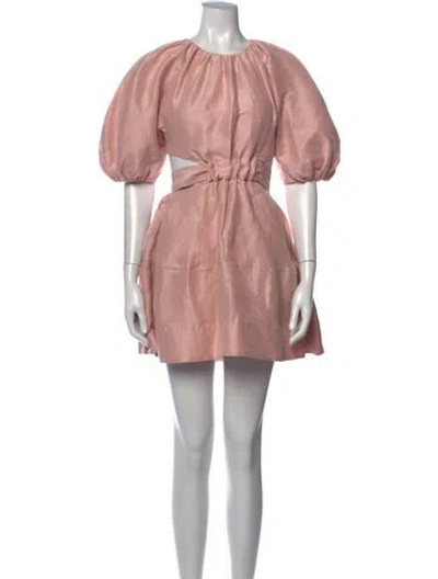 Pre-owned Aje Linen Mini Dress In Pink