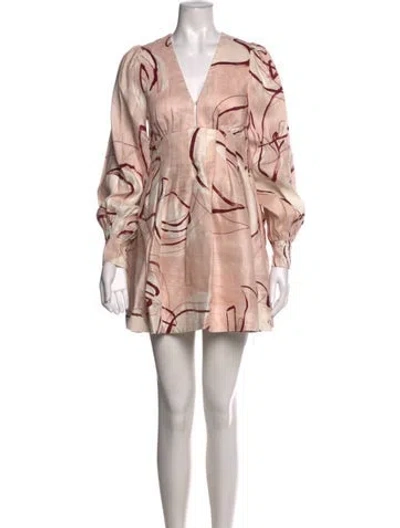 Pre-owned Aje Linen Mini Dress In Pink