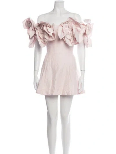 Pre-owned Aje Linen Mini Dress In Pink