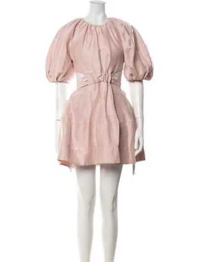Pre-owned Aje Linen Mini Dress In Pink