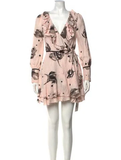 Pre-owned Aje Linen Mini Dress In Pink
