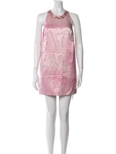 Pre-owned Aje Linen Mini Dress In Pink