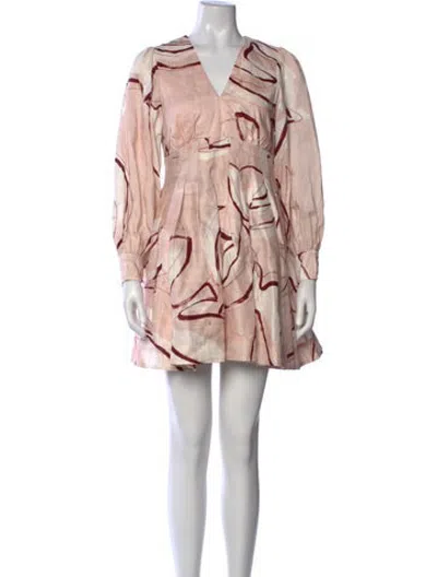 Pre-owned Aje Linen Mini Dress In Pink