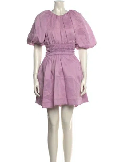 Pre-owned Aje Linen Mini Dress In Purple