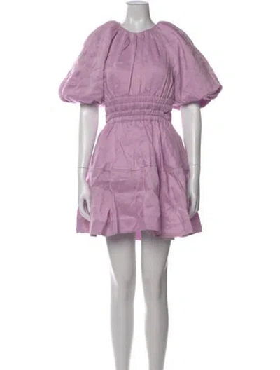 Pre-owned Aje Linen Mini Dress In Purple