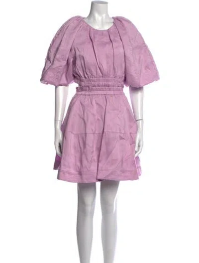 Pre-owned Aje Linen Mini Dress In Purple