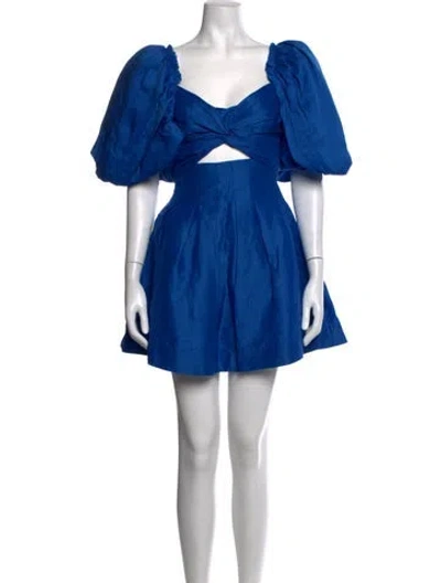 Pre-owned Aje Linen Mini Dress W/ Tags In Blue
