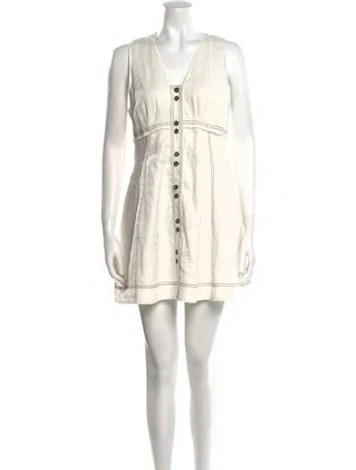 Pre-owned Aje Linen Mini Dress In White