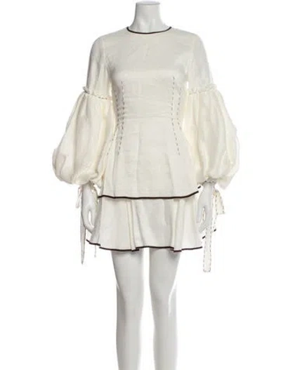 Pre-owned Aje Linen Mini Dress In White
