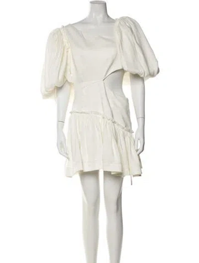 Pre-owned Aje Linen Mini Dress In White