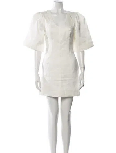Pre-owned Aje Linen Mini Dress In White