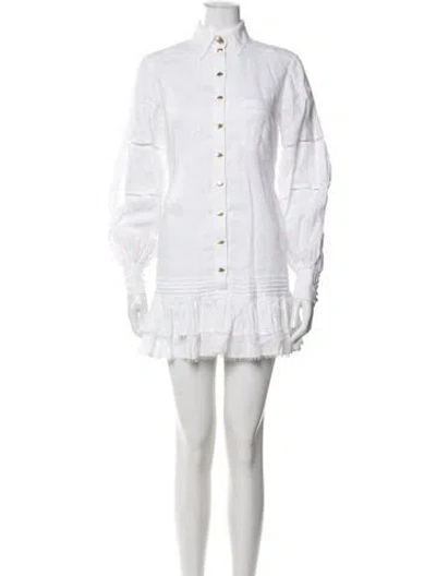 Pre-owned Aje Linen Mini Dress In White