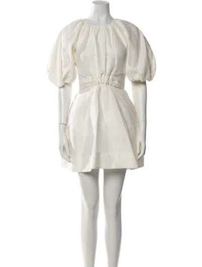 Pre-owned Aje Linen Mini Dress In White