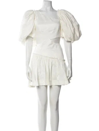 Pre-owned Aje Linen Mini Dress In White