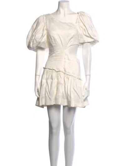 Pre-owned Aje Linen Mini Dress In White