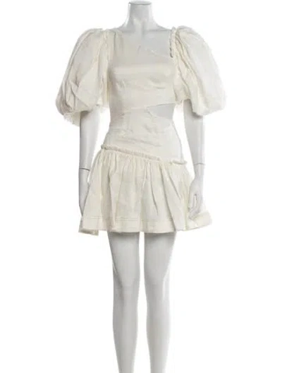 Pre-owned Aje Linen Mini Dress In White