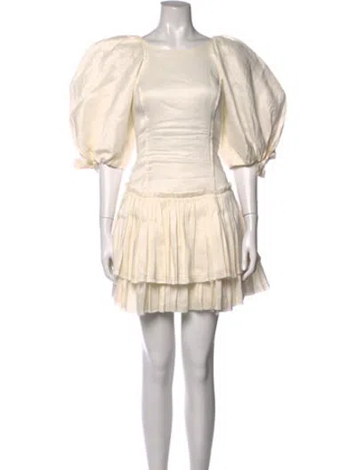 Pre-owned Aje Linen Mini Dress In White