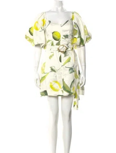 Pre-owned Aje Linen Mini Dress In Yellow