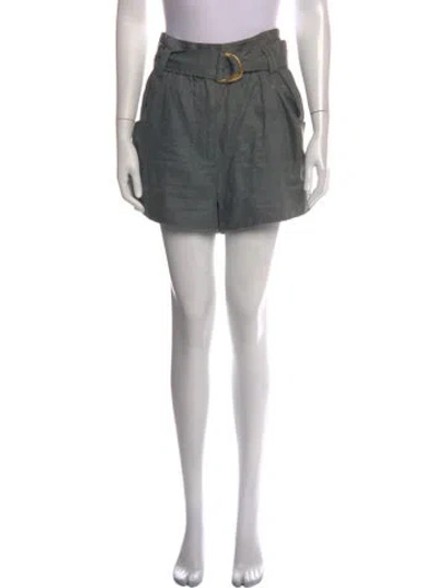 Pre-owned Aje Linen Mini Shorts In Green