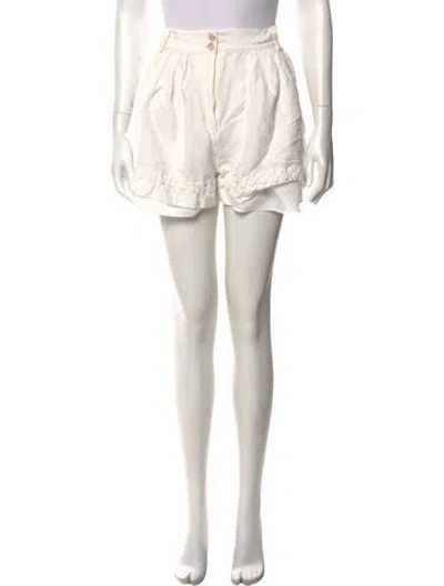 Pre-owned Aje Linen Mini Shorts In Neutral