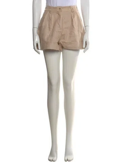 Pre-owned Aje Linen Mini Shorts In Neutral