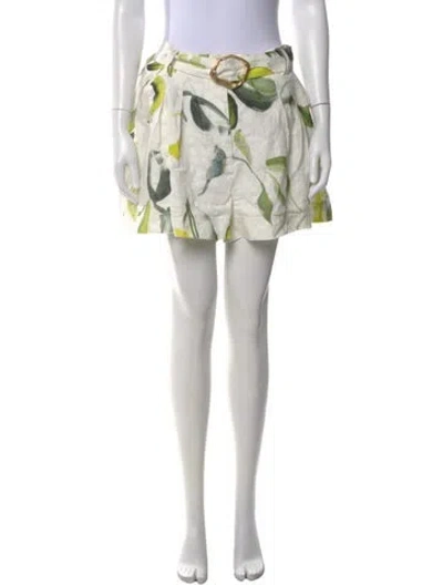 Pre-owned Aje Linen Mini Shorts In White