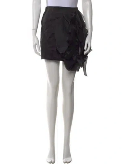 Pre-owned Aje Linen Mini Skirt In Black