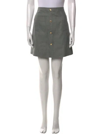 Pre-owned Aje Linen Mini Skirt In Blue