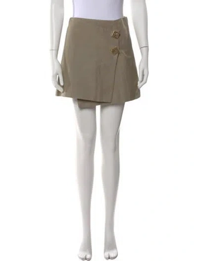 Pre-owned Aje Linen Mini Skirt In Neutral