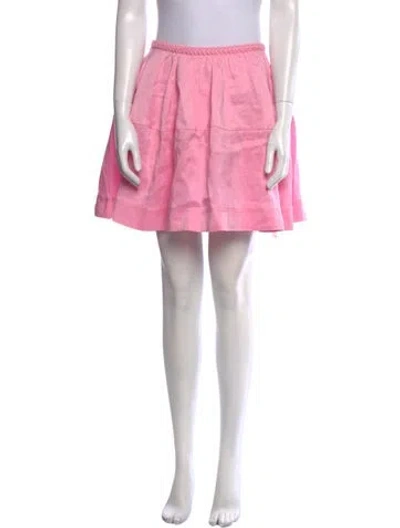 Pre-owned Aje Linen Mini Skirt In Pink
